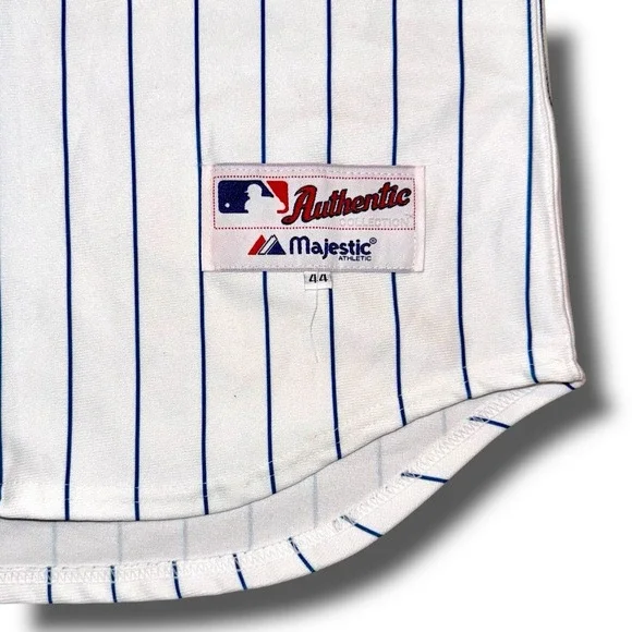 Vintage Sammy Sosa Jersey Size 44 Pinstripe MAJESTIC Chicago Cubs #21 USA Made - Picture 5 of 6